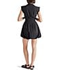 Steve Madden Dyanne Point Collar Neck Cap Sleeve Zip Front Bubble Hem Mini Dress - Image 2