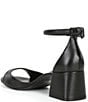 Color:Black - Image 3 - Ella Leather Ankle Strap Block Heel Sandals