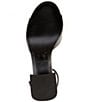 Color:Black - Image 6 - Ella Leather Ankle Strap Block Heel Sandals