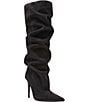 Steve Madden Elona Suede Scrunch Knee High Pointed Toe Boots - Image 1