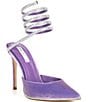 Color:Purple - Image 1 - Emerson-V Velvet Rhinestone Ankle Wrap Dress Pumps