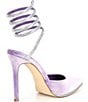 Color:Purple - Image 2 - Emerson-V Velvet Rhinestone Ankle Wrap Dress Pumps