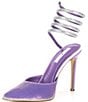 Color:Purple - Image 4 - Emerson-V Velvet Rhinestone Ankle Wrap Dress Pumps