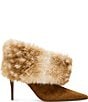 Steve Madden Enella Faux Fur Cuff Pointed Toe Stiletto Ankle Booties - Image 2