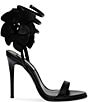 Color:Black - Image 2 - Ennzo Leather Flower Detail Ankle Wrap Dress Sandals