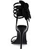 Color:Black - Image 3 - Ennzo Leather Flower Detail Ankle Wrap Dress Sandals