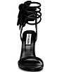 Color:Black - Image 4 - Ennzo Leather Flower Detail Ankle Wrap Dress Sandals