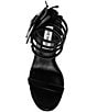 Color:Black - Image 5 - Ennzo Leather Flower Detail Ankle Wrap Dress Sandals