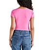 Color:Punch Pink - Image 2 - Erica V Neck Short Sleeve Bodysuit
