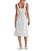 Steve Madden Essie Scoop Neck Sleeveless Eyelet Midi Dress, Color:White - Image 2