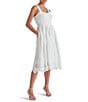 Steve Madden Essie Scoop Neck Sleeveless Eyelet Midi Dress, Color:White - Image 3