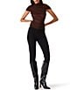 Steve Madden Evereth Rhinestone Mesh Mock Neck Caplet Sleeve Top - Image 4