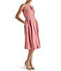 Steve Madden Everleigh Linen Blend Halter Neck Sleeveless Keyhole A-Line Midi Dress, Color:Dusty Brick - Image 3