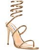 Color:Bronze - Image 1 - Exotica Rhinestone Ankle Wrap Dress Sandals
