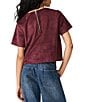 Steve Madden Ezra Faux Suede Crew Neck Short Sleeve Top - Image 2
