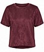 Steve Madden Ezra Faux Suede Crew Neck Short Sleeve Top - Image 5