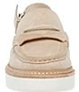 Color:Sand - Image 4 - Felicite Suede Slingback Platform Penny Loafers