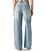 Steve Madden Fianna Pearl Floral Pattern Embellished Barrel Coordinating Jeans, Color:Coastal Buffalo - Image 2