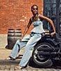 Steve Madden Fianna Pearl Floral Pattern Embellished Barrel Coordinating Jeans, Color:Coastal Buffalo - Image 4