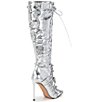 Color:Silver - Image 2 - Fink Studded Strapped Stiletto Tall Boots