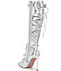Color:Silver - Image 3 - Fink Studded Strapped Stiletto Tall Boots
