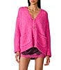 Steve Madden Finley V-Neck Long Sleeve Patch Pocket Button Front Cardigan - Image 1