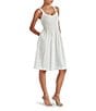 Steve Madden Fleur Poplin Sweetheart Neck Sleeveless Smocked Dress, Color:Antique - Image 3