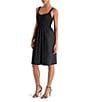 Steve Madden Fleur Poplin Sweetheart Neck Sleeveless Smocked Dress, Color:Black - Image 3