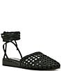 Steve Madden Flutter Woven Ankle Wrap Mules - Image 1