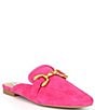 Color:Pink - Image 1 - Fortunate Suede Bit Buckle Mules
