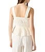 Steve Madden Gabrielle Square Neck Sleeveless Gauze Coordinating Top, Color:Ivory - Image 2