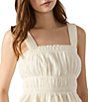 Steve Madden Gabrielle Square Neck Sleeveless Gauze Coordinating Top, Color:Ivory - Image 3