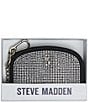 Steve Madden Gems Boxed Bling Zip around Pouch, Color:Black Silver - Image 5