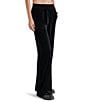 Steve Madden Gilda Stretch Velvet Straight Wide Leg Pull-On Pants, Color:Black - Image 3