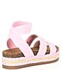 Color:Pink - Image 2 - Girls' J-Krissy Raffia Embroidered Platform Sandals (Youth)
