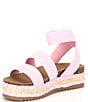 Color:Pink - Image 4 - Girls' J-Krissy Raffia Embroidered Platform Sandals (Youth)