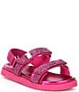 Color:Pink - Image 1 - Girls' T-Monar Rhinestone Strap Sandals (Toddler)