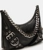 Steve Madden Graya Roller Silver Buckle Shoulder Bag, Color:Black - Image 4