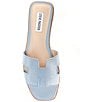 Color:Light Blue - Image 5 - Hadyn Leather Flat Slide Sandals