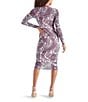Steve Madden Hailee Paisley Print Crew Neck Long Sleeve Mesh Midi Dress, Color:Burg Paisley - Image 2