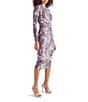 Steve Madden Hailee Paisley Print Crew Neck Long Sleeve Mesh Midi Dress, Color:Burg Paisley - Image 3