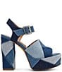 Steve Madden Halea Denim Patchwork Block Heel Platform Sandals - Image 2