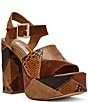 Steve Madden Halea Snake Print Patchwork Block Heel Platform Sandals - Image 1