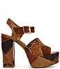 Steve Madden Halea Snake Print Patchwork Block Heel Platform Sandals - Image 2