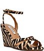 Steve Madden Harbor Zebra Ankle Wrap Wedge Sandals - Image 1
