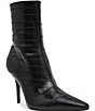Steve Madden Heleena Leather Eel Embossed Stiletto Pointed Toe Ankle Booties - Image 1