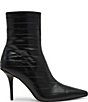 Steve Madden Heleena Leather Eel Embossed Stiletto Pointed Toe Ankle Booties - Image 2