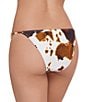 Steve Madden Hideout Cow Print Double Ring Strap Triangle Swim Top & Strap Side Swim Bottom - Image 6