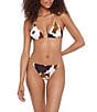 Steve Madden Hideout Cow Print Double Ring Strap Triangle Swim Top - Image 4