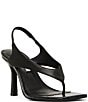 Steve Madden Improv Leather Thong Square Toe Croco Slingback Dress Sandals - Image 1